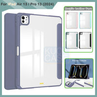 Dành Cho iPad Air 13 2024 iPad Pro 13 2024 13inch Tri-Fold Smart Stand Case Acrylic + Ốp điện thoại TPU Mềm