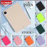 Dành Cho iPad Air Pro 11 "13" inch M2 M4 2024 Air 6th Gen Liquid Silicone Back TPU Case Chống Sốc Slim Cover