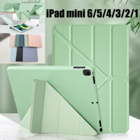 Dành Cho iPad mini 6 (2021) 8.3 "A2568 iPad mini 5 4 3 2 1 7.9" Thời Trang Đa Gấp Y Đứng Full Cover Máy Tính Bảng Cao Cấp Bảo Vệ Flip Case Màu Trơn Vỏ TPU Mềm