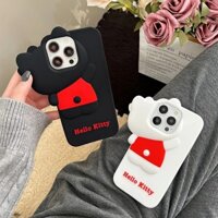 Dành Cho iPhone 11 12 13 Pro 14 15 16 Pro Max 16 Plus Nhút Nhát Lưng Hello Kitty Hoạt Hình Cao Su Silicon Mềm Vỏ Điện Thoại