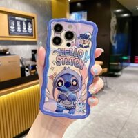 Dành cho iphone 11 14 7PLUS Vỏ điện thoại sơn dầu có dây buộc Dâu Gấu Stitch CX-LGSCH-BL-006