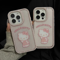 Dành Cho IPhone 14 Pro Max Ốp Lưng IPhone Hoạt Hình Dễ Thương Hello Kitty Dây Đeo Tay Vòng Tay Làm Dày Acrylic Cứng Vỏ Bảo Vệ Máy Ảnh Kim Cương Sáng Bóng Cho IPhone 16 15 14 13 Pro Max
