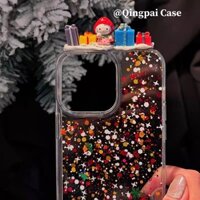 Dành Cho IPhone 14 Pro Max IPhone Ốp Lưng Giáng Sinh Hàn Quốc Hello Kitty Nhựa Mềm Lấp Lánh Kim Sa Lấp Lánh Vỏ IPhone 13 Dày Chống Sốc Bảo Vệ Cho IPhone 16 15 14 13 12 Pro Max