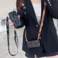 Dành Cho iPhone 15 PRO MAX 14 PRO MAX 13 PRO MAX 12 11 PRO MAX 14PLUS 15Plus Cao Cấp Sang Trọng Độc Đáo Da PU Ốp Lưng Điện Thoại Cổ Điển Có Dây Buộc Chống Sốc