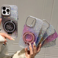 Dành Cho IPhone 16 15 14 13 12 11 Pro Max PLUS Cát Trôi Hỗ Trợ Bầu Trời Đầy Sao Lấp Lánh Màu Hồng Kim Cương Ốp lưng Tương Thích Chống Rung
