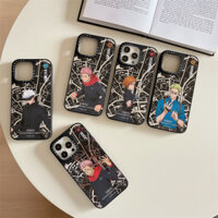 Dành Cho iPhone 16 15 14 Pro Max Jujutsu Kaisen Nhân Vật Miếng Dán Dành Cho iPhone 13 12 Pro Max Cứng PC Ốp điện thoại iPhone 11 Chống Sốc Cho iPhone 14 15 Plus Gương Case