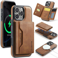 Dành cho iPhone 16 Pro Max Hộp đựng thẻ từ tính 2 trong 1 Vỏ điện thoại sạc không dây