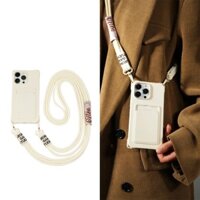 Dành Cho IPhone 16 Pro Max Ốp Lưng Đeo Ngang Dây Khe Cắm Thẻ Dành Cho IPhone 15 13 12 14 Pro Max Dây Đeo Vai Vòng Cổ Silicon Chống Sốc Bao