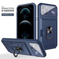 Dành Cho iphone 7 8 Plus X XR XS Max Ốp Lưng Ô Tô Từ Tính Giá Đỡ Vòng Có Khe Cắm Thẻ Ốp Lưng Điện Thoại Cho iphone 11 12 13 Pro Max Bao