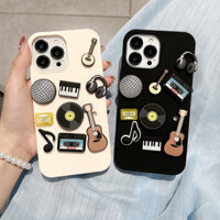 Dành Cho iphone Ốp Lưng 15 Pro Max 14 Pro Max 13 Pro Max 12 Pro Max Dây Đàn Guitar Lỗ Lỗ Silicon Mềm