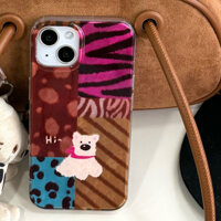 Dành Cho iphone16ProMax Vỏ Nối Da Báo In Hình Chó + Dây Xích 15ProMax 14ProMax 13ProMax