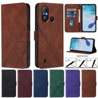 Dành Cho itel A49 Play A631L Ốp Lưng Ví Da Hình Học Cho itel A58 Lite Ốp Lưng itel A80 A60 A60S A50C A50 A70 A48 A05S Ốp Lưng Điện Thoại Flip Cover