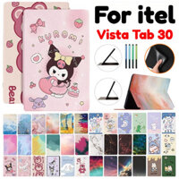 Dành Cho itel Vista Tab 30 11.0 inch 2024 Kuromi Melody Labubucu Crayon Shin Chan Hoạt Hình Slim Kids Hoạt Hình Dễ Thương Da Đứng Bao Da Chống Sốc Flip Case