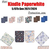 Dành cho Kindle Paperwhite 2024 2021 12 / 11th (SA569PSA568B / M2L3EK M2L4EK) Túi bảo vệ sơn tối giản bằng da sách điện tử