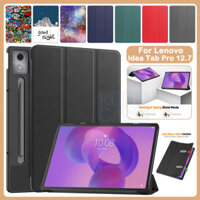 Dành Cho Lenovo Idea Tab Pro 12.7 TB373FU Bao Da PU Có Thể Điều Chỉnh Gấp Đứng