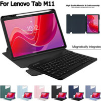 Dành Cho Lenovo Tab M11 TB330FU / Xiaoxin Pad 2024 TB331FC 11 inch Chuột Có Thể Tháo Rời Bluetooth Không Dây Bàn Phím Touchpad Chân Đế Xoay Thông Minh Da PU Vỏ Có Khe Cắm Bút