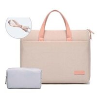 Dành cho MacBook 13,3-14 inch Túi đựng máy tính xách tay siêu mỏng MAHOO 10188 Túi đựng máy tính xách tay Messenger, Màu sắc: Khaki+Xám PU Power Bag