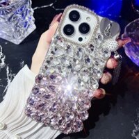 Dành Cho Motorola Moto Edge X 50 40 30 Pro Plus Ultra Moto E E7 E13 E14 E20 E22 E30 E32 E40 X40 Vỏ Điện Thoại Kim Cương, 3D Siêu Lớn Bling Hồng Kim Cương Giả Mạ Kim Loại Tua Rua Mặt Dây Chuyền