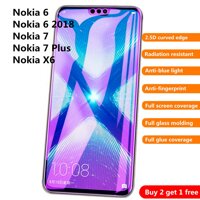 Dành cho Nokia 6 Nokia 6 2018 Nokia 7 Nokia 7 Plus Nokia X6 Blu-ray trọn màn hình kính cường lực (mua 2 tặng 1)