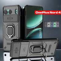 Dành Cho OnePlus Nord 4 Nord4 5G 2024 Vỏ Điện Thoại Giáp Nhẫn Giá Đỡ Xe Cản OnePlusNord4 1 + 1 + Nord4 Mềm Cứng PC Giá Đỡ Đẩy Ống Kính Máy Ảnh Vỏ Bảo Vệ Mặt Sau Chống Sốc
