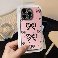 Dành cho ốp điện thoại iPhone IP7 8 11 PRO MAX IP12 IP13 IP14plus IP15 IP15PRO MAX Kính mạ điện Khung ảnh ống kính nâng cao Vỏ điện thoại nơ cao cấp Bền và chống sốc