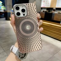 Dành Cho Ốp Lưng iPhone 16 Pro Max 12 13 14 15 Pro Max 13 Pro Max Vỏ Mạ Sang Trọng Tản Nhiệt Từ Mặt Sau Vỏ Điện Thoại