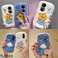 Dành Cho OPPO F9 F11 F17 F19 F21 F23 F25 F27 PRO A92 A72 A16K A17 A12 A15 A53 A33 A31 A56 A11 Thời Trang Thiết Kế Quy Trình Độc Đáo Sang Trọng Vỏ Điện Thoại Thêu Mây Lông Fuzzy Sang Trọng