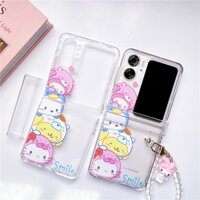 Dành Cho OPPO Find N2 Flip N 2 Ốp Lưng Hoạt Hình Overlap Sanrio Ốp Điện Thoại Chống Sốc Cho OPPO Find N 2 Flip Cover Có Mặt Dây Chuyền Vòng Tay