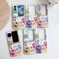 Dành cho OPPO Find N2 Flip, Ốp điện thoại có thể gập lại hoạt hình dễ thương với vỏ bảo vệ da sơn