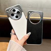 Dành Cho OPPO Find X8 Pro Ốp Lưng Đơn Giản Da Cao Cấp Lichee Mạ PC Chống Vân Tay Cứng Vỏ Bảo Vệ Co