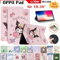 Dành Cho OPPO Pad Air 10.36 inch 2022 Đế Thông Minh Trẻ Em Hoạt Hình Dễ Thương Kuromi Dâu Gấu Bao Da PU Chống Sốc Flip Shell