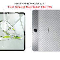 Dành Cho Oppo Pad Neo 2024 Oppo Pad Neo 11.4inch OPD2302 OPD2303 Kính Cường Lực Bảo Vệ Màn Hình + Mặt Sau Sợi Carbon Miếng Dán Phim