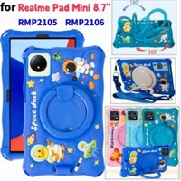 Dành Cho OPPO Realme Pad Mini 8.7 inch 2022 Xoay 360 Độ Hoạt Hình Dễ Thương Chống Sốc Silicon Bảo Vệ Chân Đế