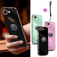 Dành Cho Realme C30 C30S C33 C35 C51 C53 C55 Ốp Điện Thoại Mạ Vàng Mạ Mạ Mạ Mạ Ốp Lưng Có Giá Đỡ Nhẫn