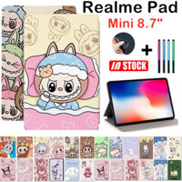 Dành Cho Realme Pad Mini 8.7 inch 2022 Đứng Mokoko LABU Kuromi Dâu Gấu ZiMO Ốp Lưng Trẻ Em Hoạt Hình Dễ Thương Da Chống Sốc Flip Cover