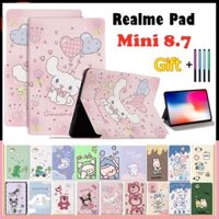Dành Cho Realme Pad Mini 8.7 inch 2022 Trẻ Em Hoạt Hình Dễ Thương Kuromi Dâu Tây Gấu Đứng Thông Minh Da Hồng Chống Sốc Flip Cover