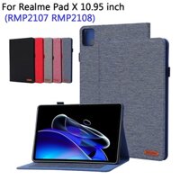 Dành Cho Realme Pad X 10,95 inch Wi-Fi RMP2107 5G RMP2108 Vỏ Máy Tính Bảng Thời Trang Denim Đứng Flip Cover Chống Trượt Lót Khe Cắm Thẻ Bút