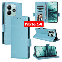 Dành Cho Redmi Note 14 5G 4G 2025 Ốp Điện Thoại Ví Da Lật Đựng Thẻ Đứng Từ Giá Đỡ Vỏ Note14 No te Chống Sốc PU Giả Túi Mềm TPU Silicon Ốp Lưng