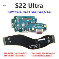 Dành Cho Samsung Galaxy S22 Ultra S908B S908U SM-S908E / DS USB Sạc Nhanh Cổng Sạc Dock Kết Nối Mic Main Board Cáp Mềm