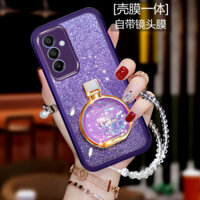 Dành Cho Samsung Galaxy S25 Ultra S25 + Plus S24 FE A16 LTE A06 M55 M15 5G 4G Vỏ Điện Thoại Bling Vỏ Điện Thoại Sáng Bóng Phim Ống Kính Được Tích Hợp Quicksand Nước Hoa Nắp