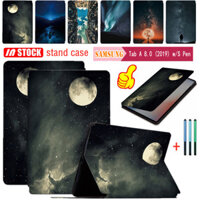 Dành Cho Samsung Galaxy Tab A 8.0 (2019) Với S Pen SM-P200 P205 Folio Vỏ Da Thông Minh Đứng Ốp Lưng Trẻ Em Hoạt Hình Dễ Thương Chống Sốc Flip Cover