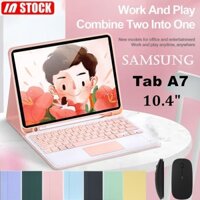 Dành Cho Samsung Galaxy Tab A7 10.4 2020 / 2022 SM-T509 T500 T505 T507 Bàn Phím Cảm Ứng Bluetooth Không Dây Có Thể Tháo Rời + Bao Da Từ Tính Khe Cắm Bút Có Chuột