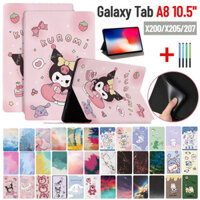 Dành Cho Samsung Galaxy Tab A8 10.5 2021 2022 SM-X200 SM-X205 X207 Kuromi Melody Labubupu Crayon Shin Chan Siêu Mỏng Trẻ Em Hoạt Hình Dễ Thương Da Đứng Bao Da Chống Sốc Flip Case