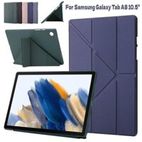 Dành Cho Samsung Galaxy Tab A8 10.5 Inch SM-X200 SM-X205 X207 Ốp Lưng Silicon Mềm Mỏng Chống Sốc Vỏ Máy Tính Bảng Gấp Từ Tính Biến Dạng Đứng Đa Góc Da Lật Bảo Vệ Thông Minh