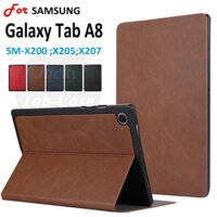 Dành Cho Samsung Galaxy Tab A8 10.5 inch SM-X205 TabA8 SM-X200 SM-X207 Vỏ Sách Lật Kinh Doanh Thời Trang Chống Mồ Hôi Da PU Đứng
