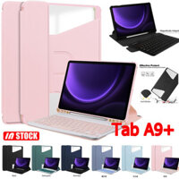 Dành Cho Samsung Galaxy Tab A9 + 11.0 SM-X210 X216B X218U Có Chuột Có Thể Tháo Rời Bluetooth Không Dây Bàn Phím Touchpad Chân Đế Xoay Thông Minh Da PU Vỏ Có Khe Cắm Bút