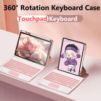 Dành Cho Samsung Galaxy Tab A9 Plus 11 2023 S9 FE S8 11inch S7 FE 12.4 A8 10.5 S6 Lite 10.4 A9 8.7 360 Xoay Bao Da Có Thể Tháo Rời Bàn Phím Tay Cầm Bluetooth Có Giá Đỡ Bút Chì