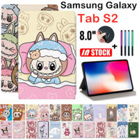 Dành Cho Samsung Galaxy Tab S2 8.0 SM-T710 T713 T715 T719 Chân Đế Thông Minh Mokoko LABU Kuromi Dâu Gấu ZiMO Ốp Lưng Trẻ Em Hoạt Hình Dễ Thương Da Chống Sốc Flip Cover