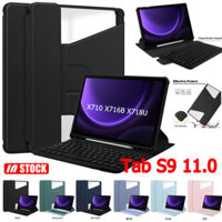 Dành Cho Samsung Galaxy Tab S9 11.0 SM-X710 SM-X716B SM-X718U Bàn Phím Bluetooth Có Thể Tháo Rời Touchpad Có Chuột Đế Xoay Thông Minh Bao Da PU Có Khe Cắm Bút