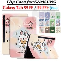 Dành Cho SAMSUNG Galaxy Tab S9 FE 10.9 "S9 FE + S9 + 12.4" 5G SM-X816 Wi-Fi LTE X610 X616 X716 X810 X510 Vỏ Thiết Kế Hoạt Hình Dễ Thương Thời Trang Vỏ Lật Da PU Chất Lượng Cao